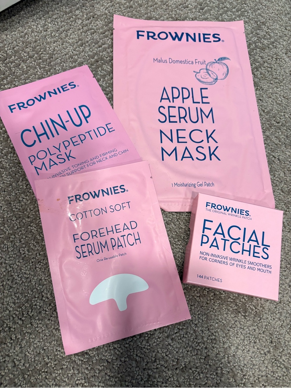Frownies Pink Apple Serum Neck Mask & Face Patch Set